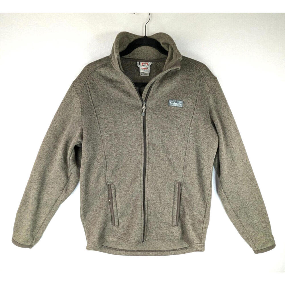 Avalanche Men's Full Zip Fleece Jacket Brown Zip Pockets Medium Chore Walking - Picture 1 of 9
